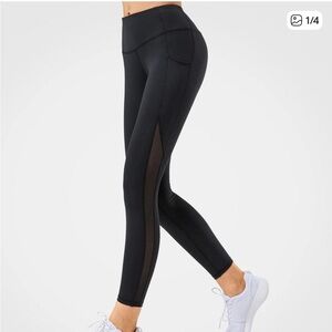 Lululemon Black Wunder Train Leggings with Mesh Detail